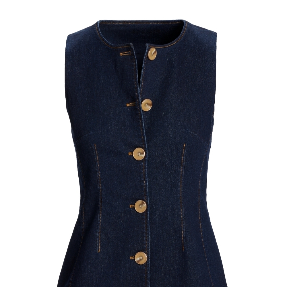 Boston Proper Dark Blue Denim Vest